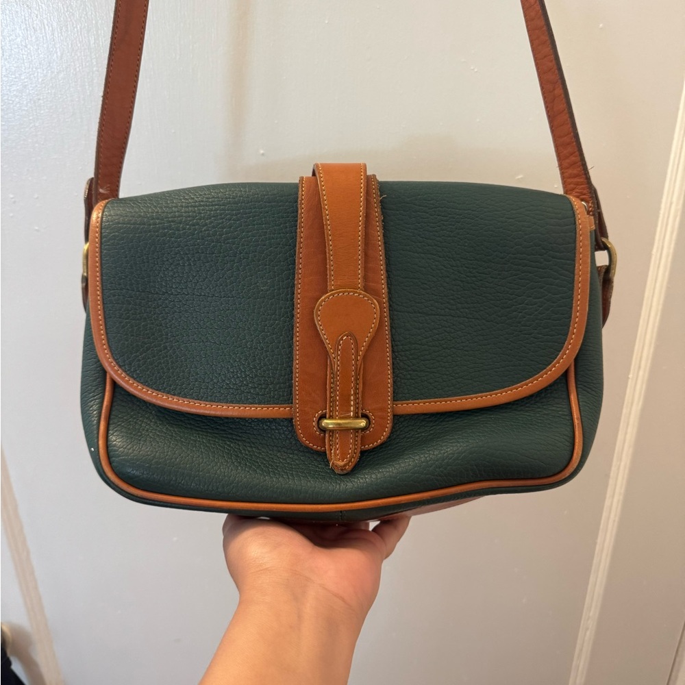 Dooney & Bourke Green and Tan Crossbody Bag